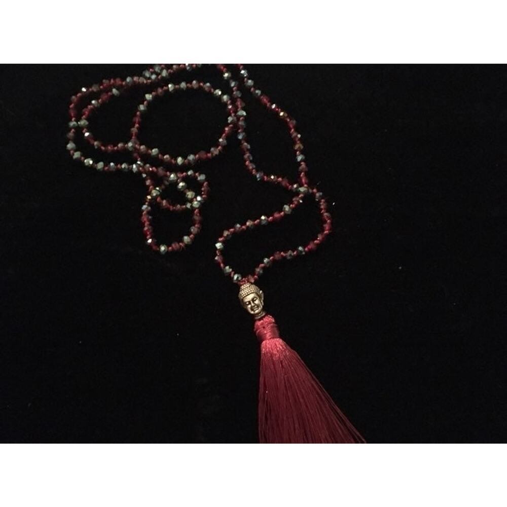 Red And Blue With Tassel Necklace